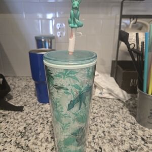 Starbucks Teal Green Botanical Lizard Tumbler